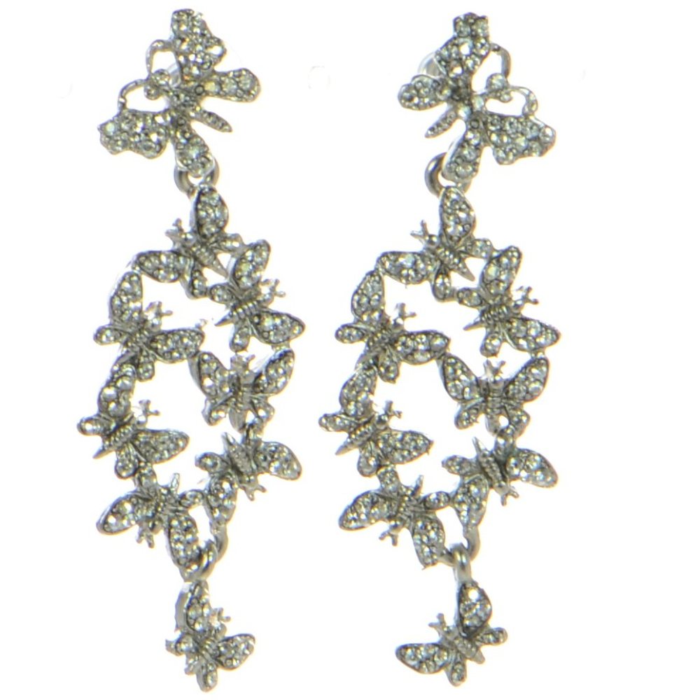 Oscar de la Renta Crystal Butterfly Earrings